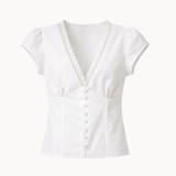 Gina Kortærmet Skjorte - Hvid