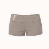 Low Waist Mini Shorts - Taupe
