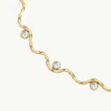 Wavy Stone Armbånd - Guldbelagt/hvid