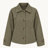Klassisk Kort Trenchcoat - Khaki