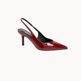 Shiny Slingback Pumps - Bordeaux