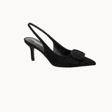 Buckle Slingback Pumps - Sort