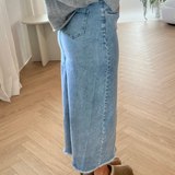 Denim Nederdel med slids