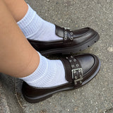 Loafers med Spænde - Mørkebrun