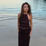 Valeria Mesh Top - Mørkebrun