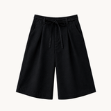Wide Bermuda Shorts (long) - Black