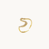 Crystal Wave Ring - Guldbelagt