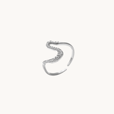 Crystal Wave Ring - Sølvbelagt