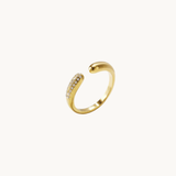 Crystal Drop Ring - Guldbelagt