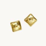 Hammered Square Øreringe - Guldbelagt