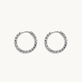 Textured Hoops - Sølvbelagt