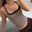 Active Dobbeltlags Tanktop - Beige/Mørkebrun - ByStenholt.dk