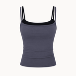 Active Dobbeltlags Tanktop - Grå/Sort - ByStenholt.dk