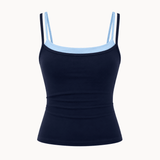 Active Dobbeltlags Tanktop - Navy/Lyseblå - ByStenholt.dk