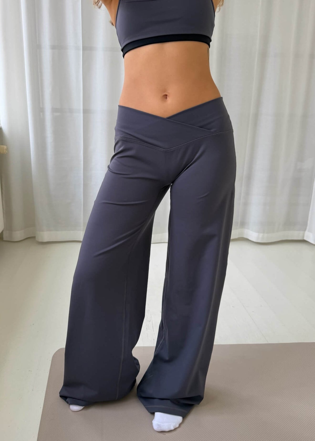 Active Straight Wrap Tights - Grå - ByStenholt.dk