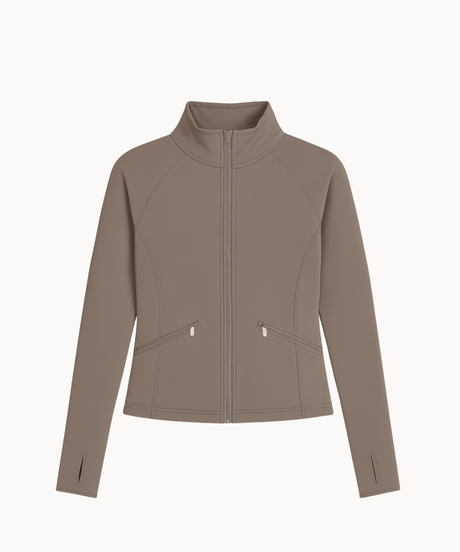 Active Zip Jakke - Beige - ByStenholt.dk