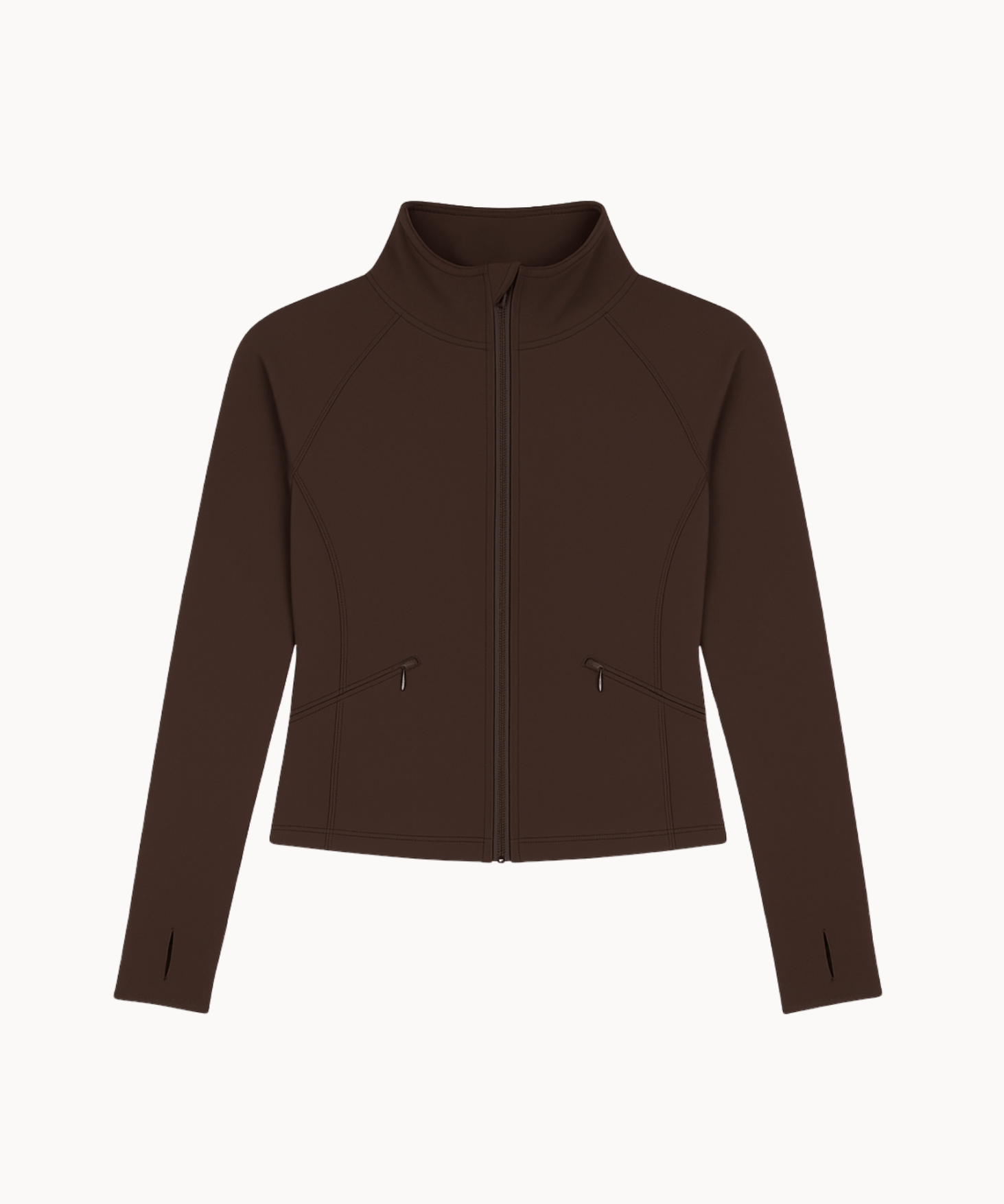 Active Zip Jakke - Mørkebrun - ByStenholt.dk