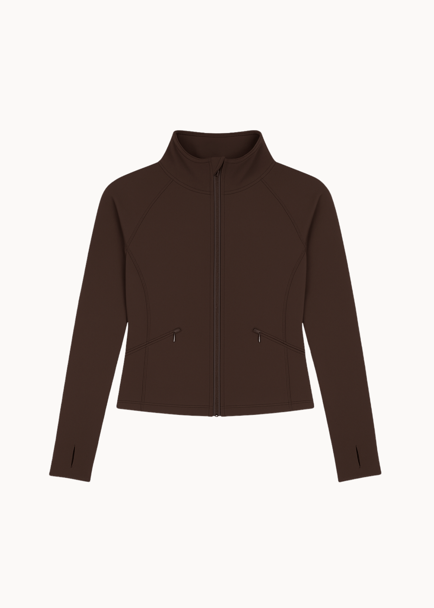 Active Zip Jakke - Mørkebrun - ByStenholt.dk
