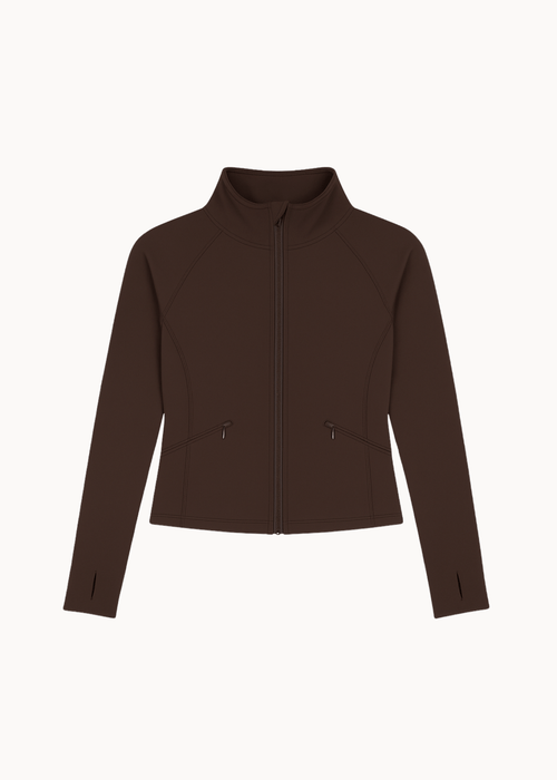 Active Zip Jakke - Mørkebrun - ByStenholt.dk