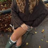 Alma Chunky Strik - Mørkebrun - ByStenholt.dk