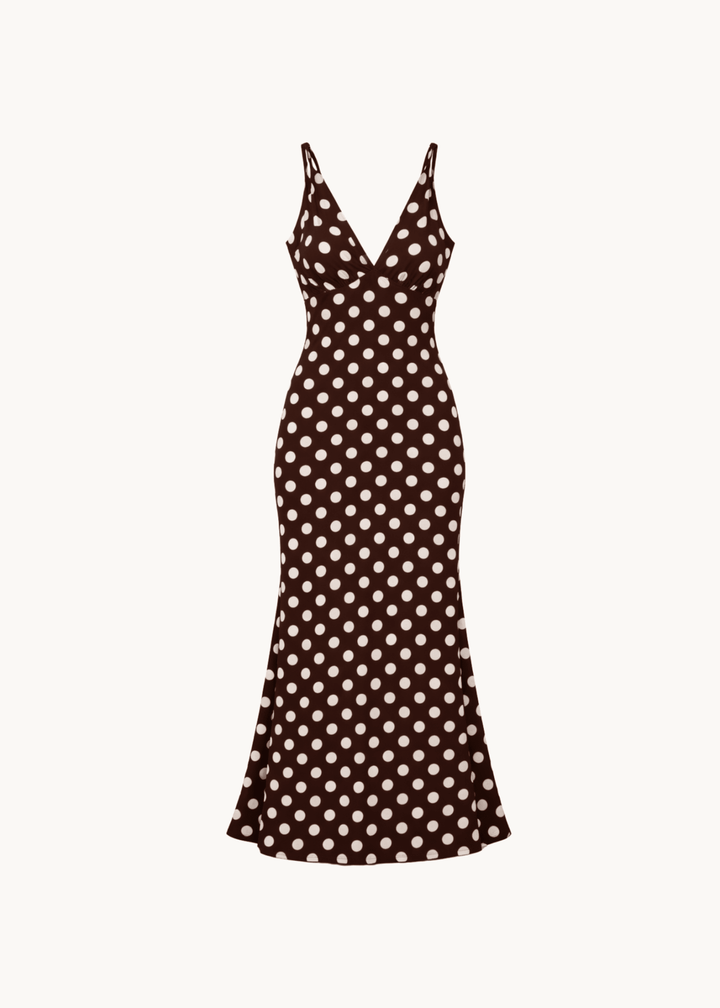 Amélie Polka Kjole - Brun - ByStenholt.dk