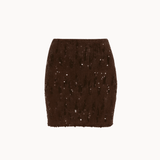 Astra Mini Paillet Nederdel - Mørkebrun