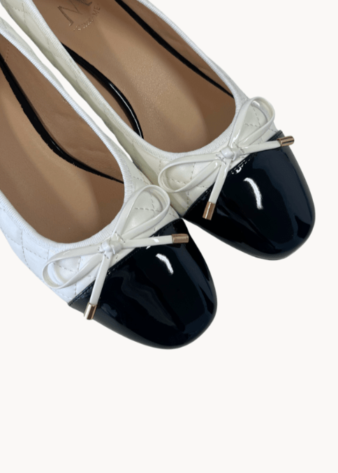 Ballerina med Hæl - Hvid - ByStenholt.dk