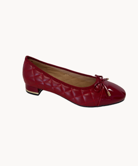 Ballerina med Hæl - Rød - ByStenholt.dk