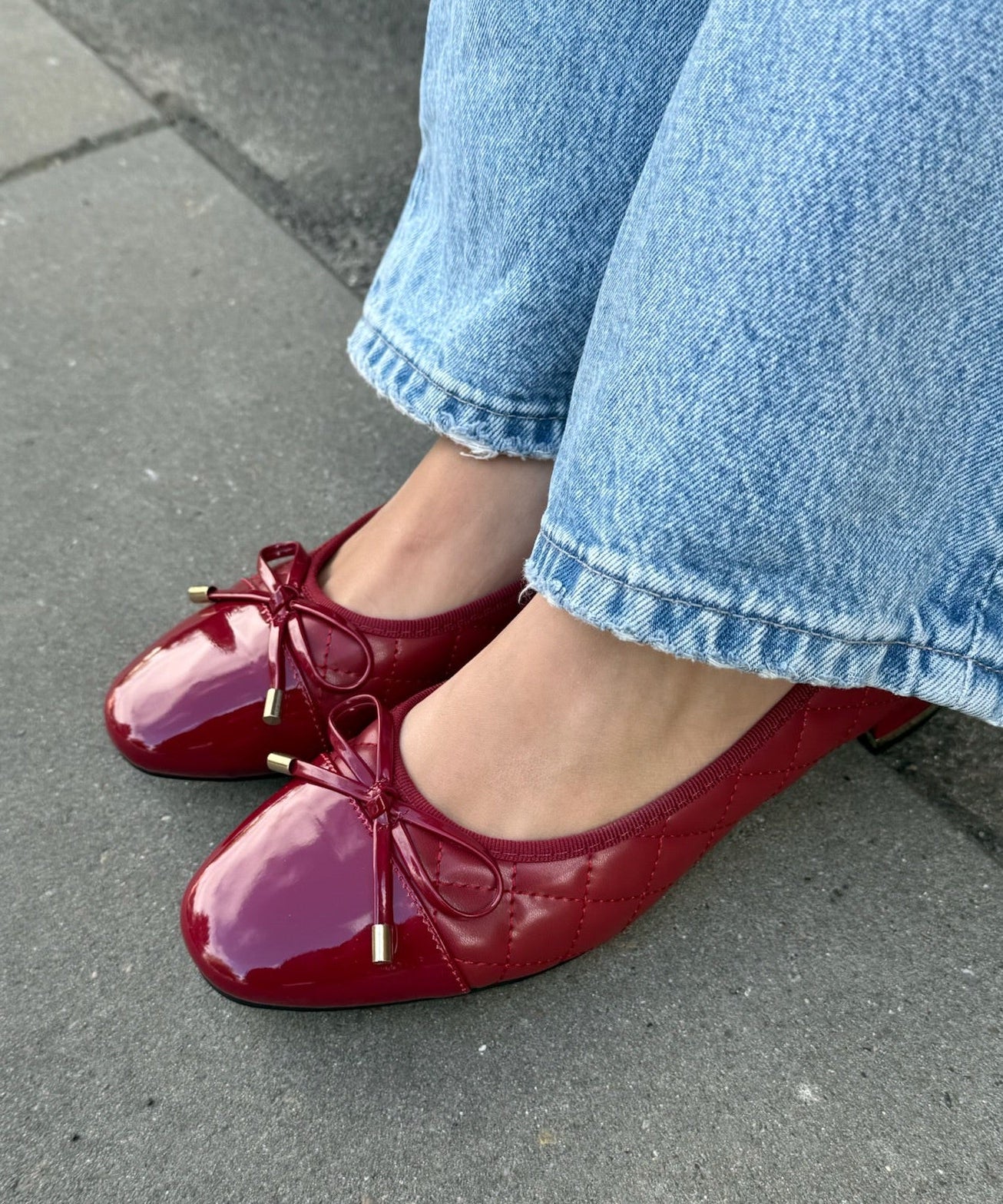 Ballerina med Hæl - Rød - ByStenholt.dk