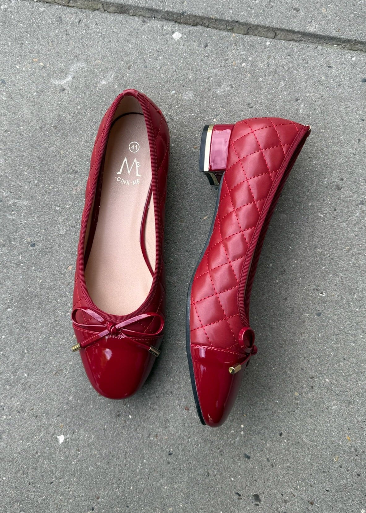 Ballerina med Hæl - Rød - ByStenholt.dk