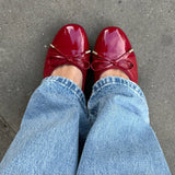 Ballerina med Hæl - Rød - ByStenholt.dk