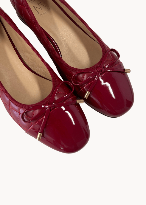 Ballerina med Hæl - Rød - ByStenholt.dk