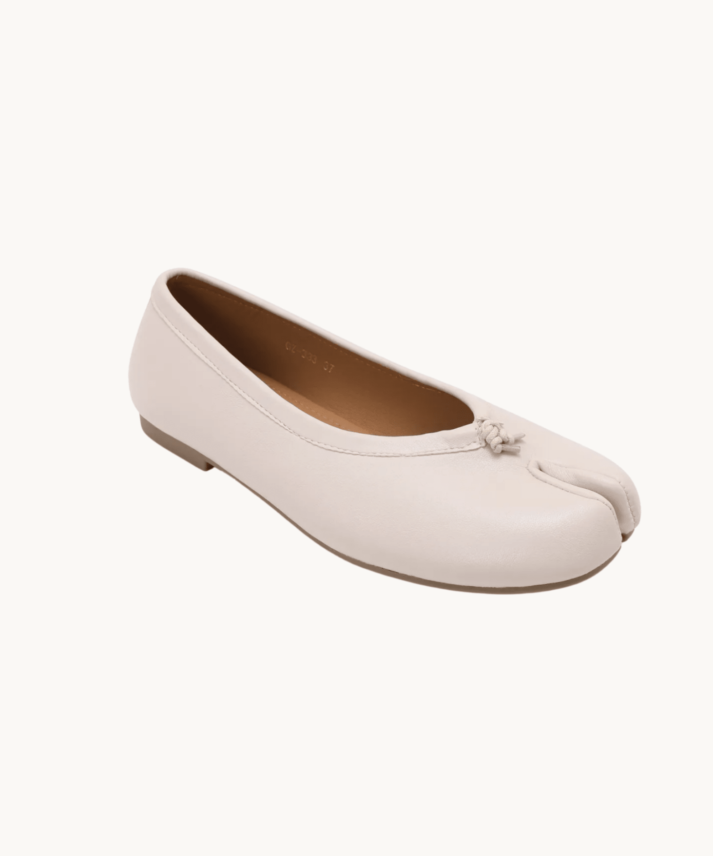 Ballerina med Tåsplit - Creme - ByStenholt.dk