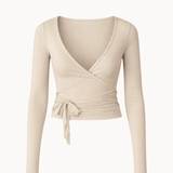 Ballet Wrap Bluse - Beige - ByStenholt.dk