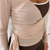 Ballet Wrap Bluse - Beige - ByStenholt.dk