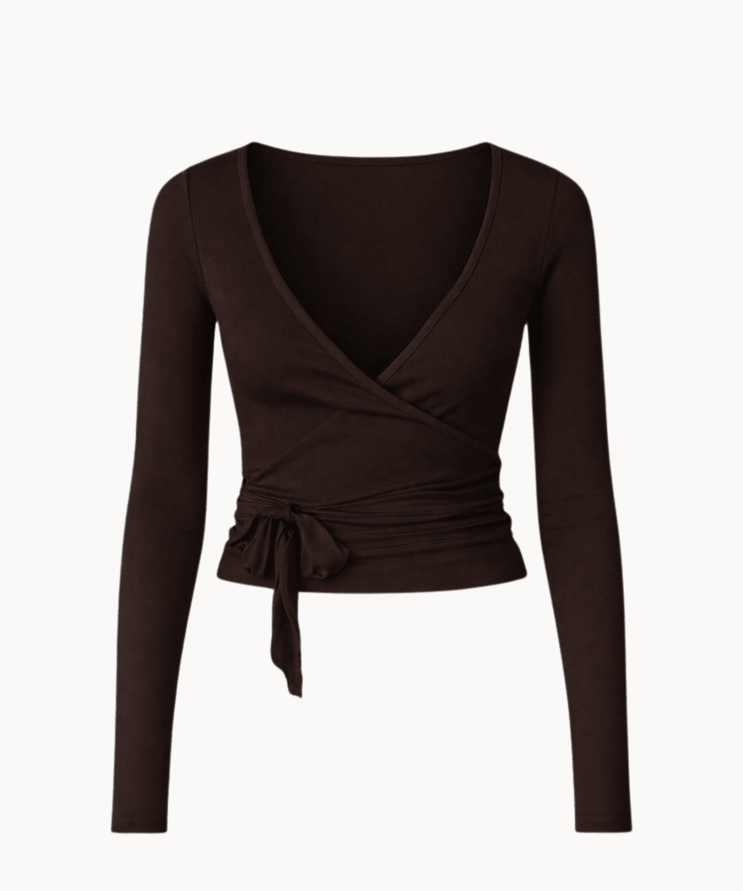 Ballet Wrap Bluse - Mørkebrun - ByStenholt.dk