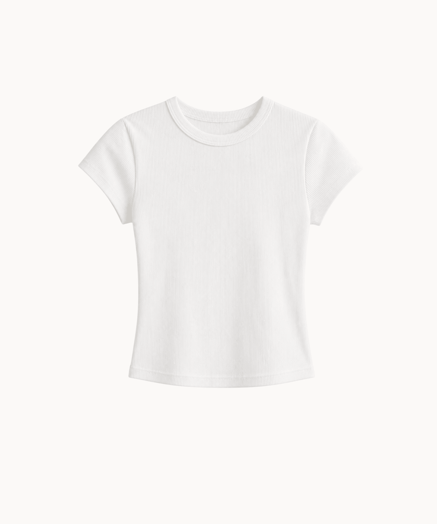 Basic Ribbet T-shirt - Hvid - ByStenholt.dk