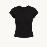 Basic Ribbet T-shirt - Sort - ByStenholt.dk