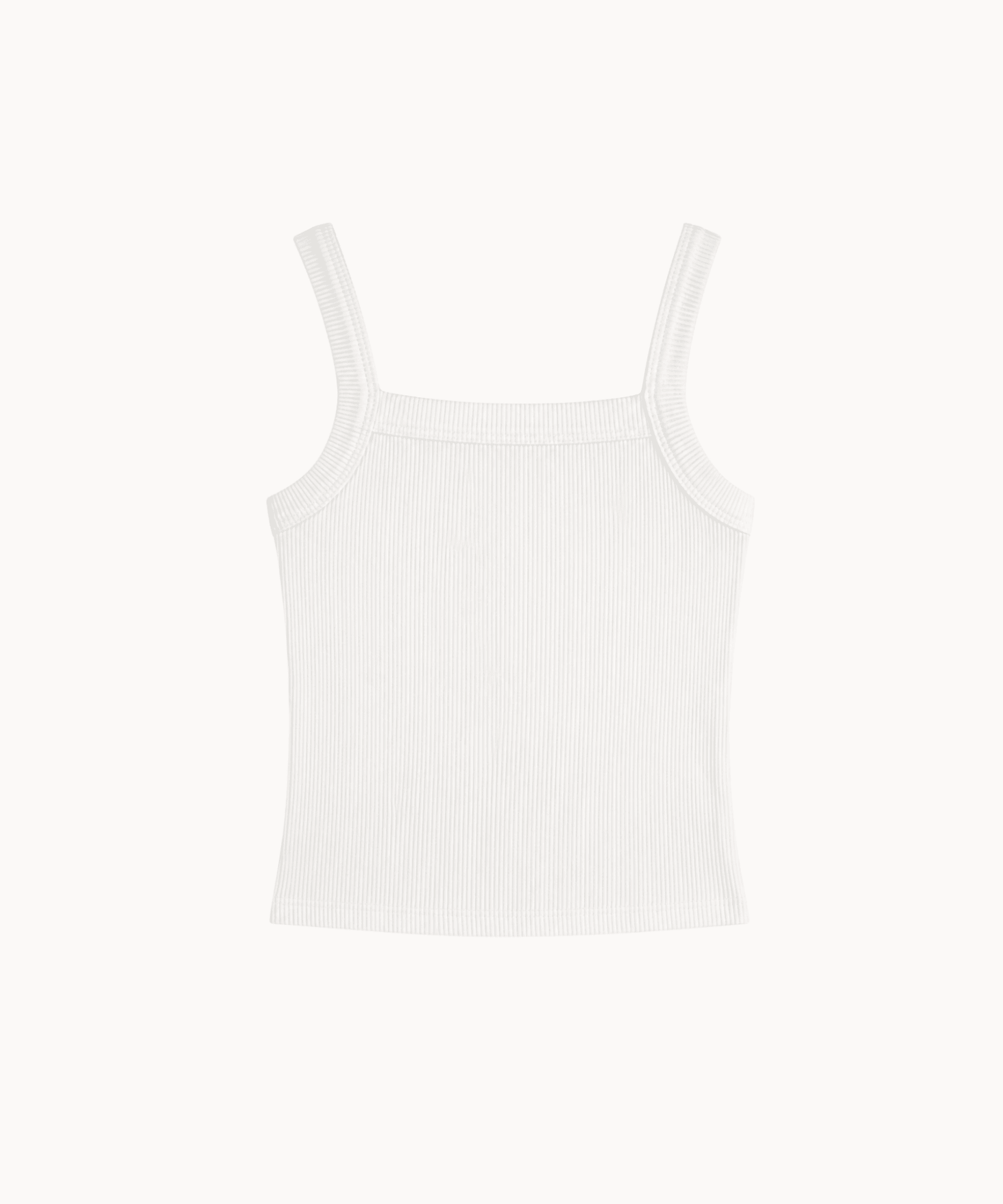 Basic Ribbet Tanktop - Hvid - ByStenholt.dk