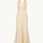 Bella Halterneck Kjole - Smørgul - ByStenholt.dk