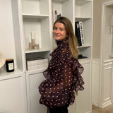 Belle Polka Skjorte - Bordeaux - ByStenholt.dk