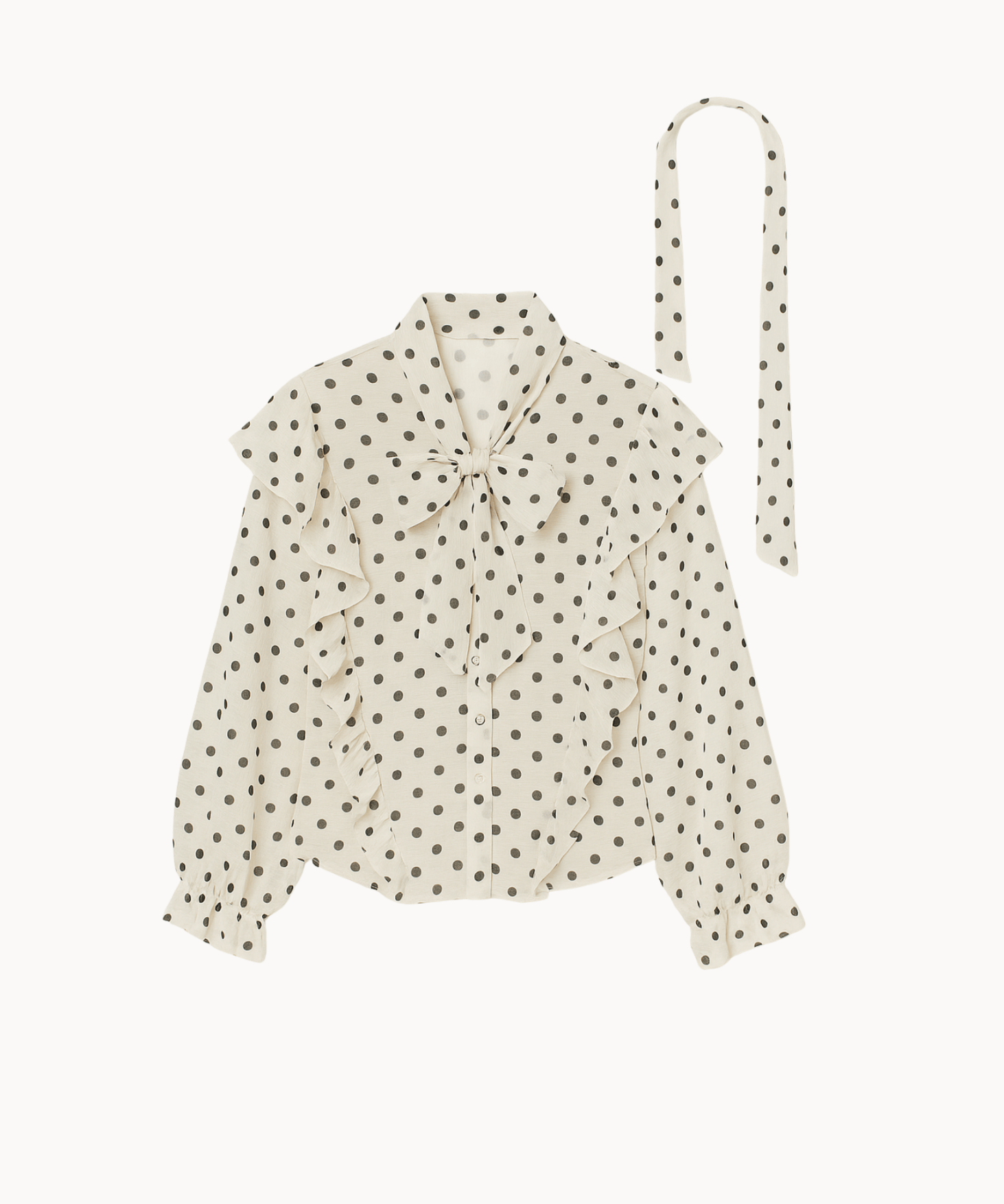 Belle Polka Skjorte - Hvid - ByStenholt.dk