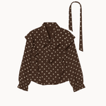 Belle Polka Skjorte - Mørkebrun - ByStenholt.dk
