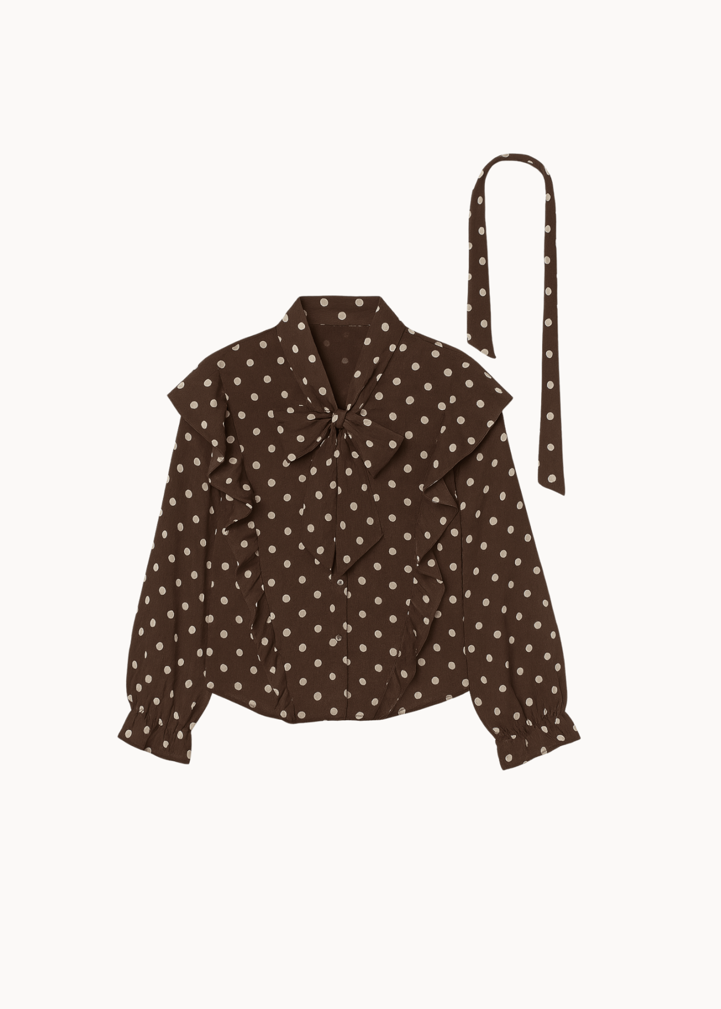 Belle Polka Skjorte - Mørkebrun - ByStenholt.dk