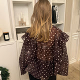 Belle Polka Skjorte - Mørkebrun - ByStenholt.dk