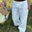 Broderet Low Waist Bukser - Hvid - ByStenholt.dk