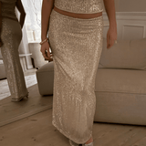 Celeste Maxi Paillet Nederdel - Sart Lyserød - ByStenholt.dk