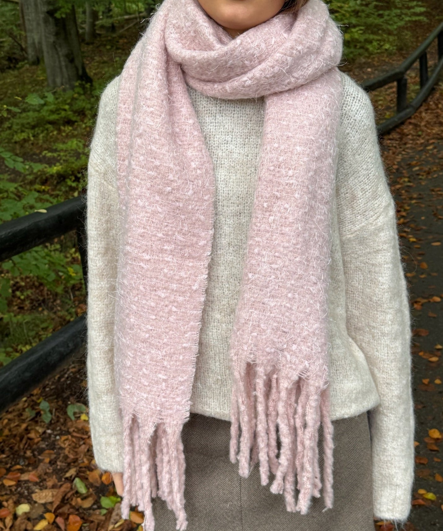 Chunky Tørklæde - Lyserød - ByStenholt.dk