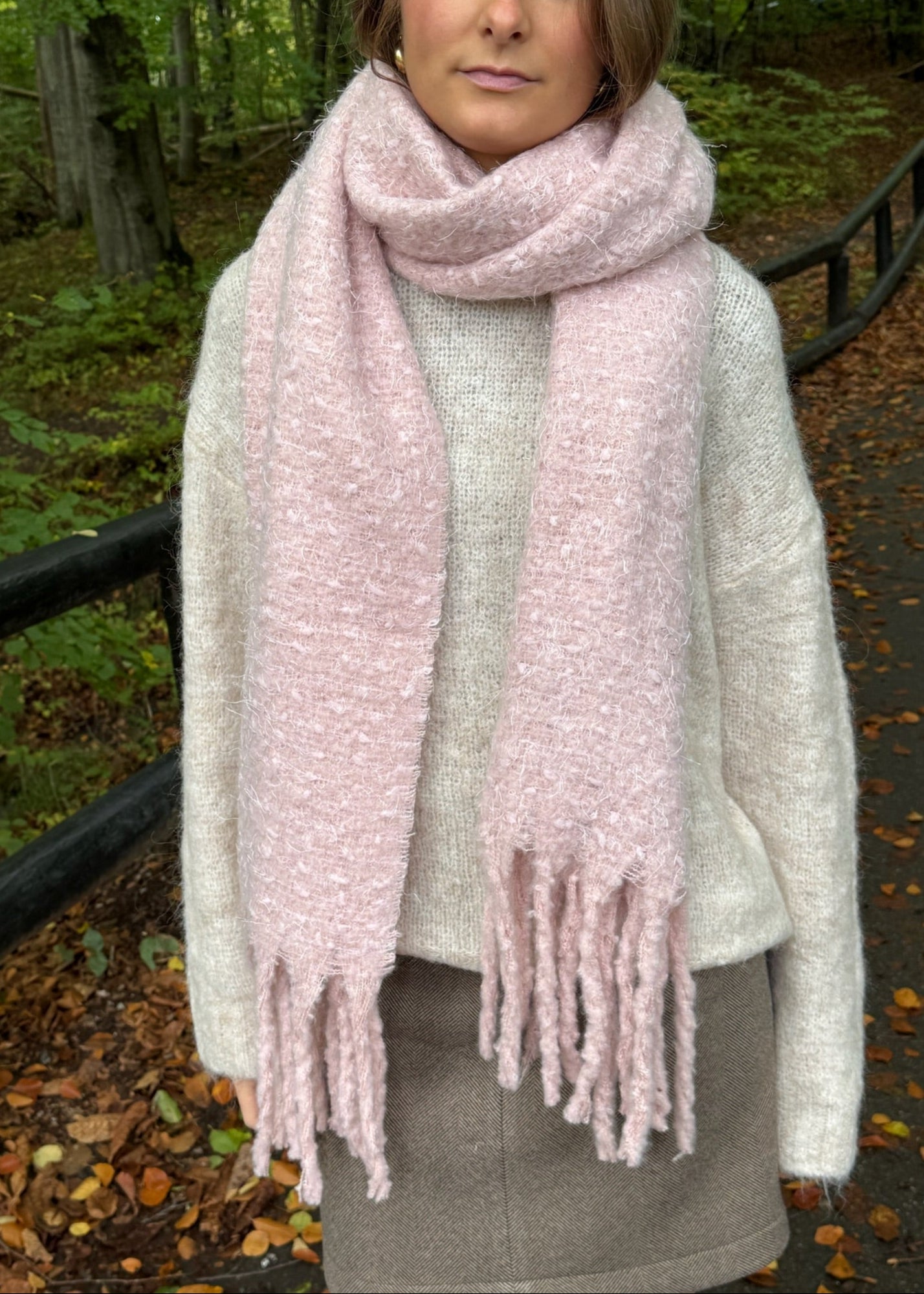 Chunky Tørklæde - Lyserød - ByStenholt.dk