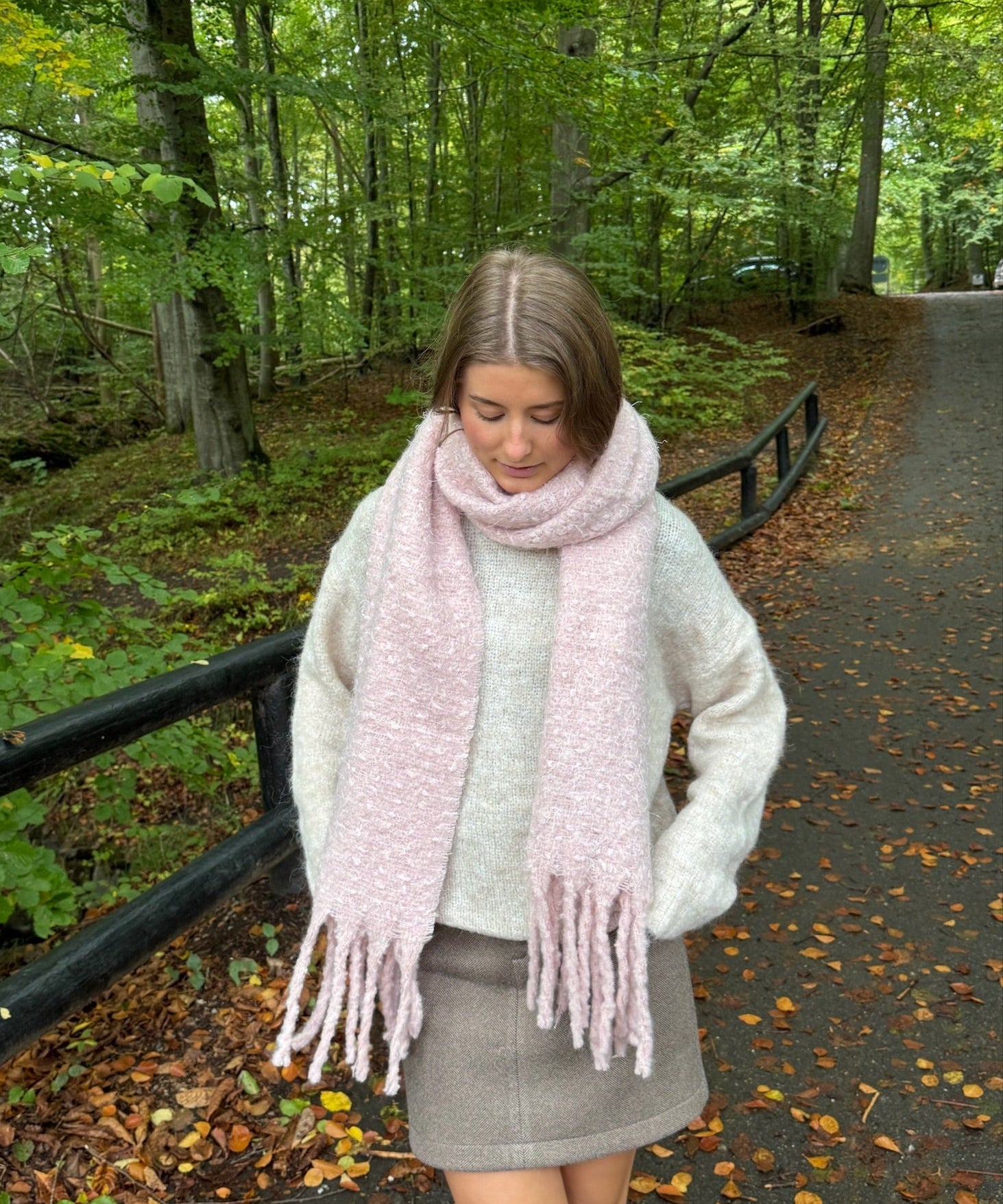 Chunky Tørklæde - Lyserød - ByStenholt.dk